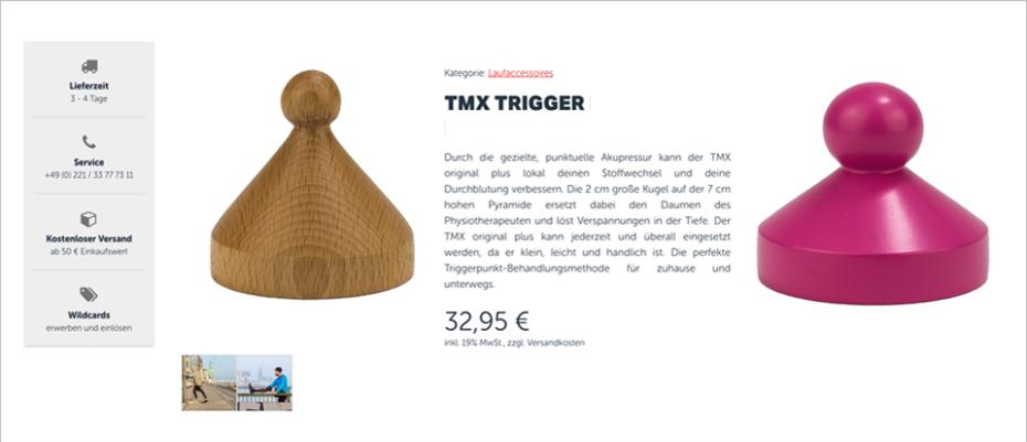 Bild zum Artikel: Neue Artikel in unserem Shop: TMX Trigger gegen Muskelschmerzen