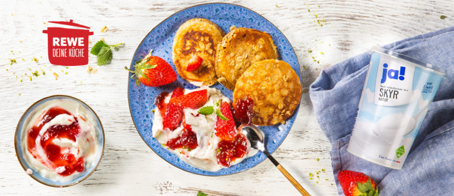 Bild zum Artikel: Haferflocken-Pancakes mit Erdbeer-Skyr