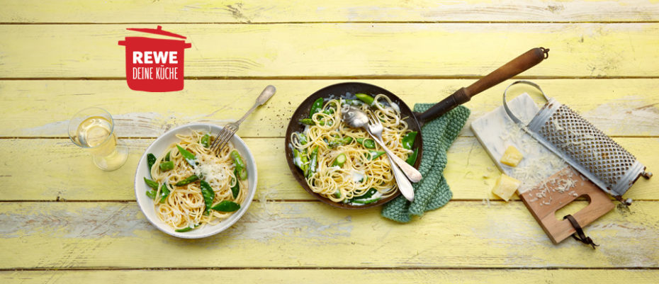 Bild zum Artikel: Schnelle Spaghettini mit Zuckerschoten und grünem Spargel